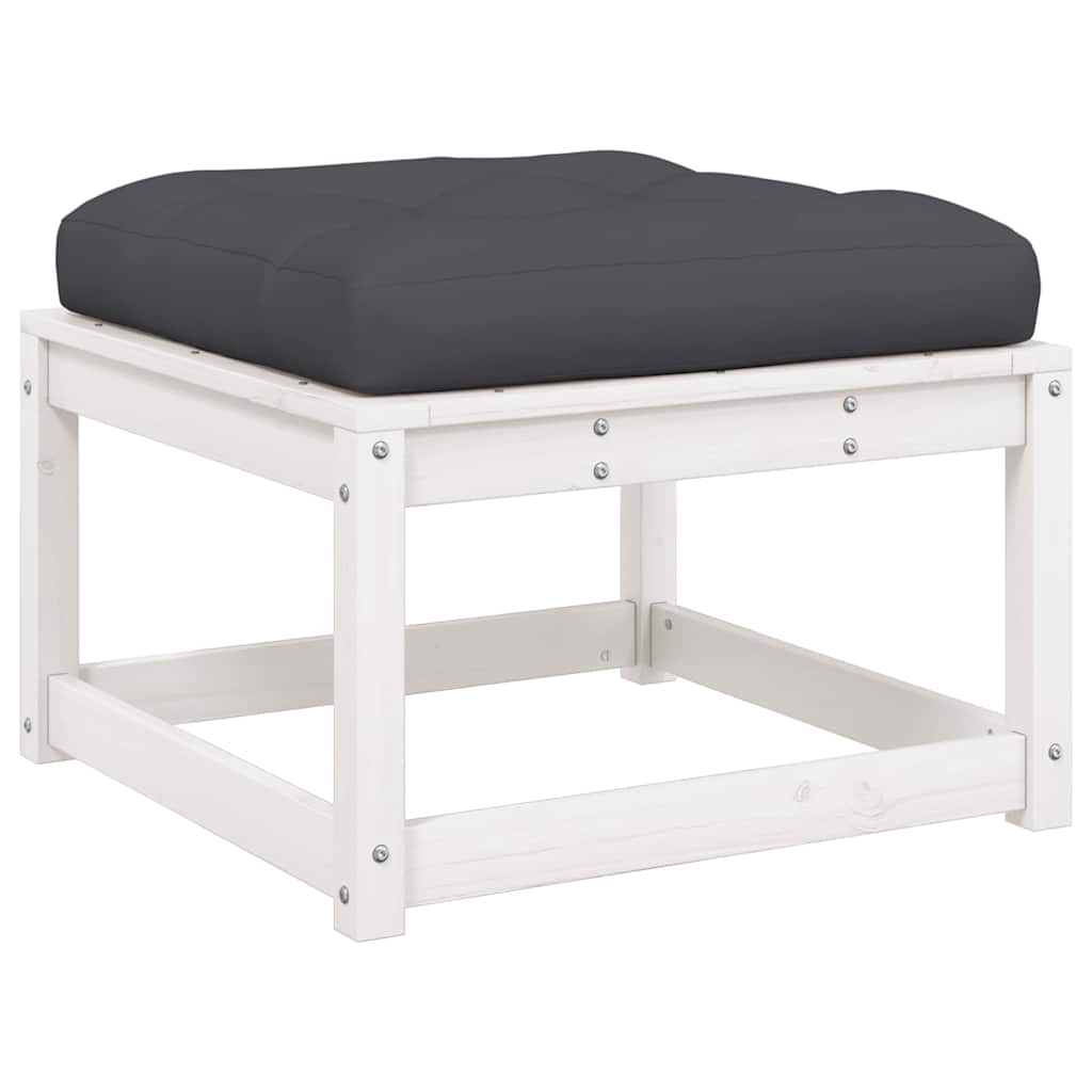 3-dijelni set vrtnih sofa s jastucima bijeli masivna borovina