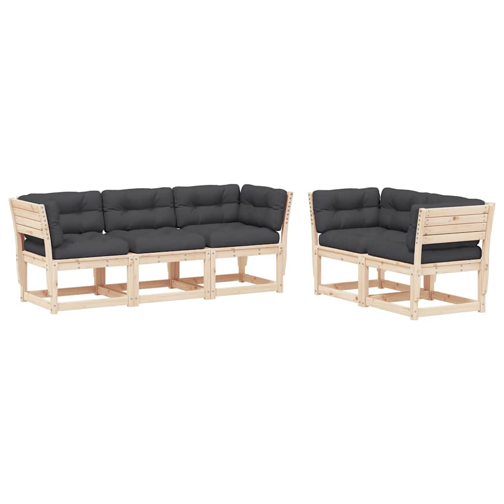 5-dijelni set vrtnih sofa od masivne borovine s jastucima