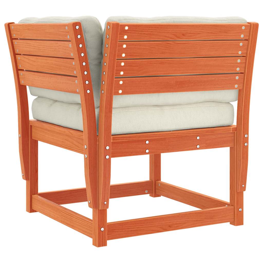 5-dijelni set vrtnih sofa s jastucima voštano smeđi od borovine