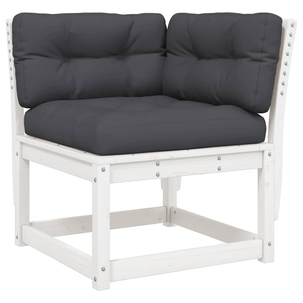 6-dijelni set vrtnih sofa s jastucima bijeli masivna borovina