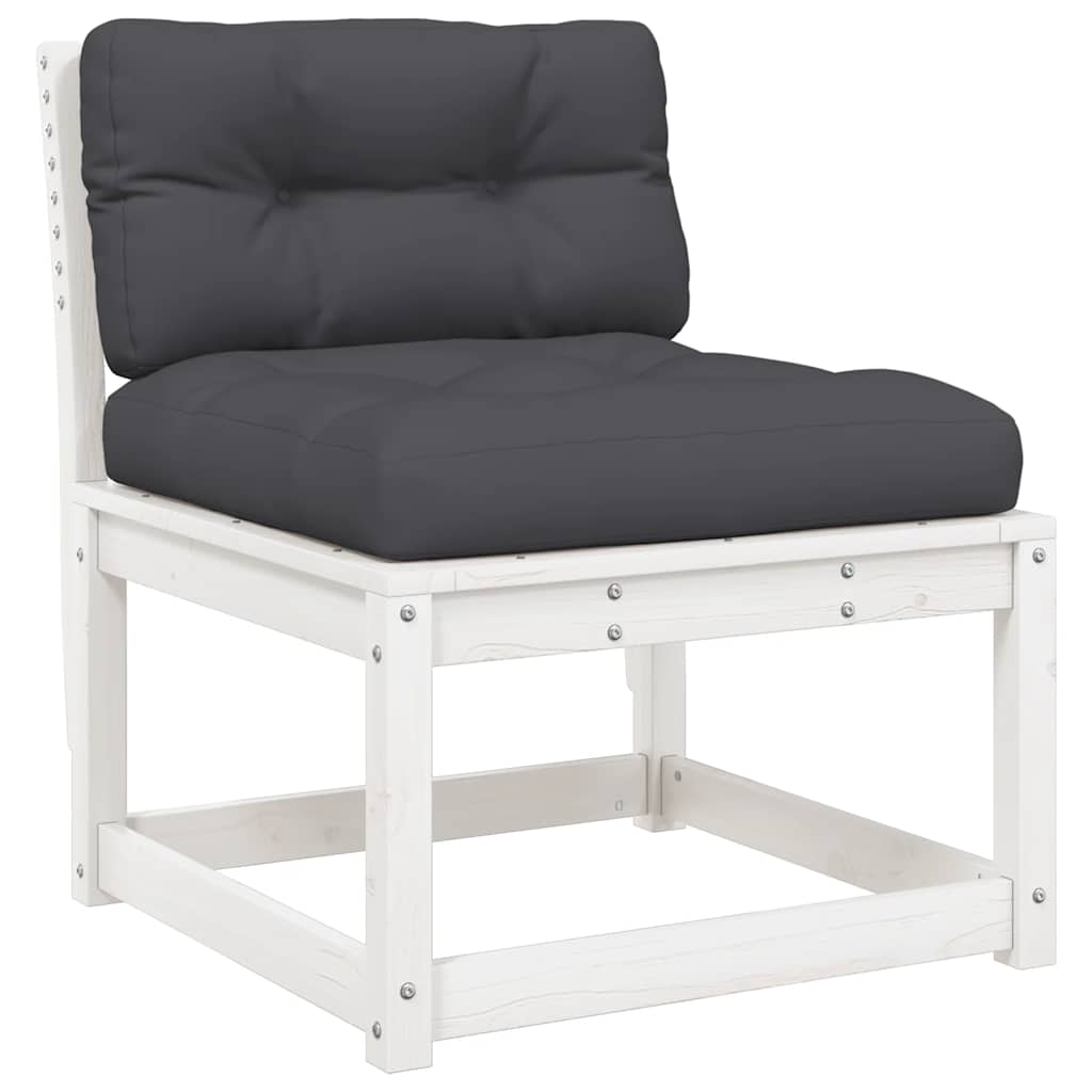 6-dijelni set vrtnih sofa s jastucima bijeli masivna borovina