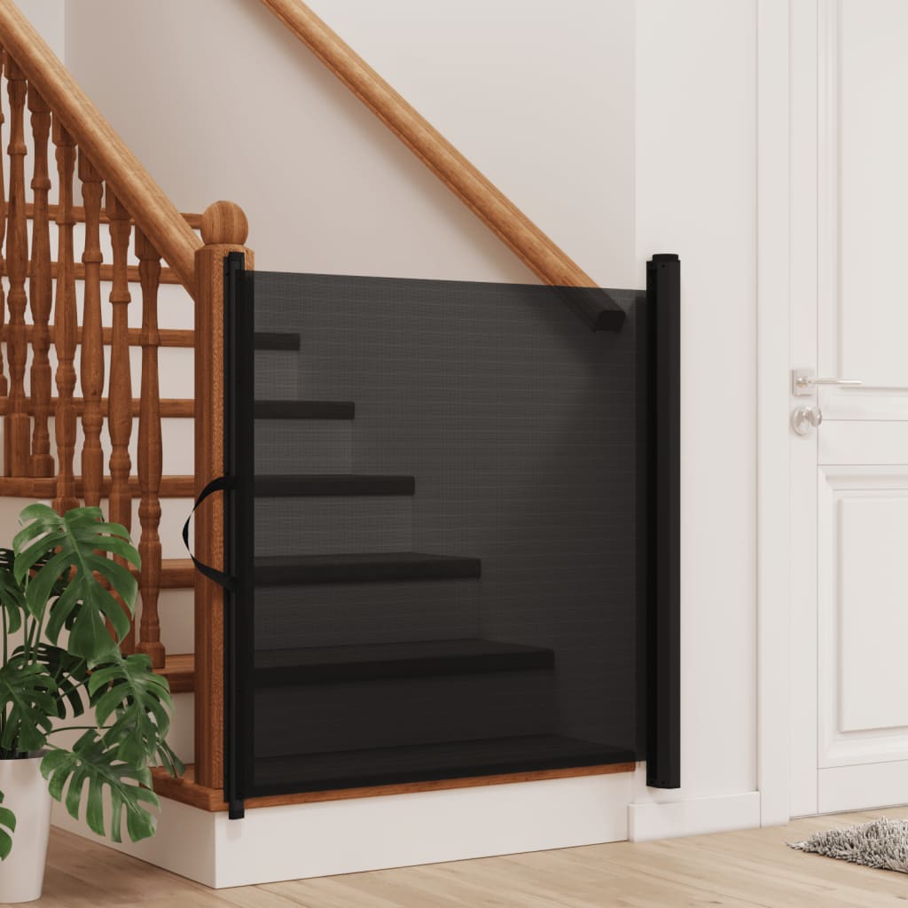 Uvlačiva vrata za kućne ljubimce crna 102,5 x 125 cm