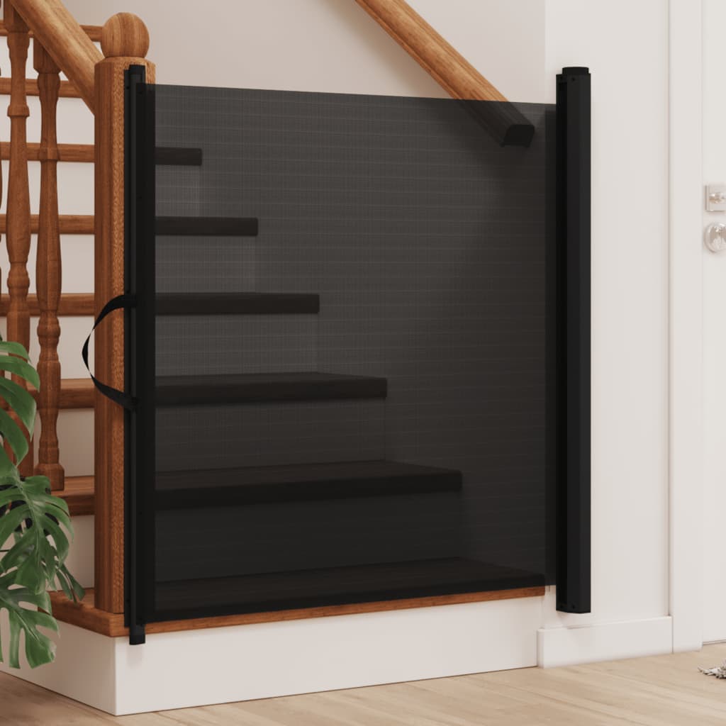 Uvlačiva vrata za kućne ljubimce crna 102,5 x 125 cm