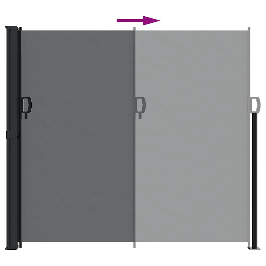Bočna tenda na uvlačenje crna 180 x 300 cm