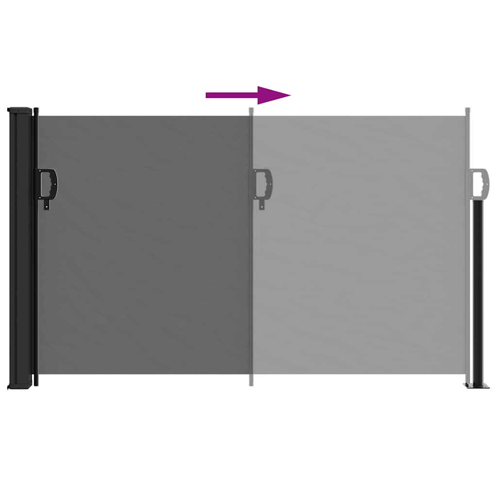 Bočna tenda na uvlačenje crna 120 x 500 cm