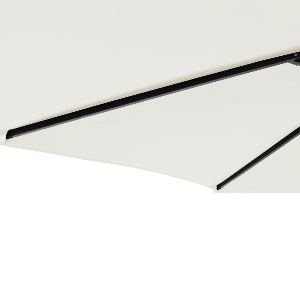Vrtni suncobran s čeličnom šipkom bijeli 225 x 225 x 212 cm