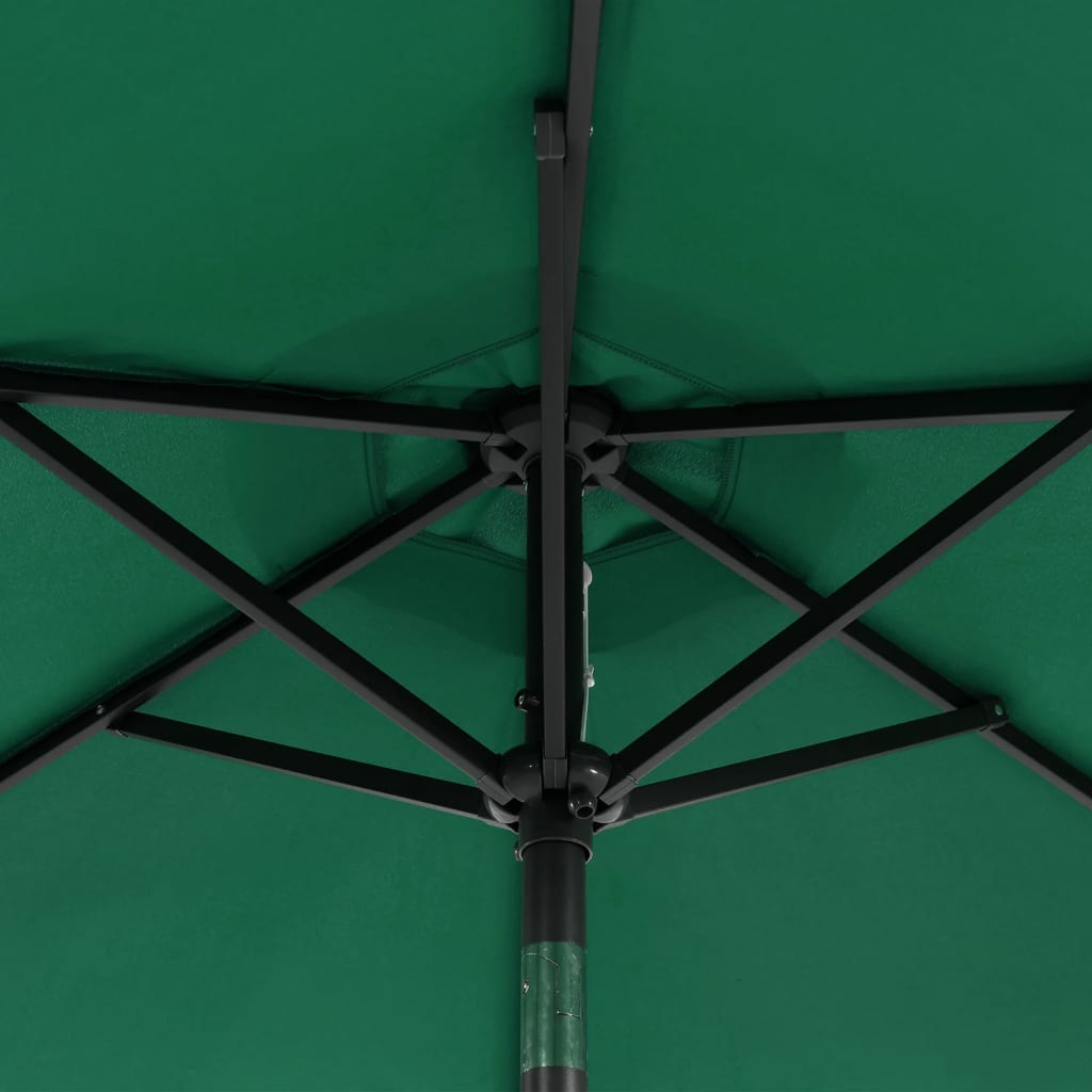 Vrtni suncobran s čeličnom šipkom zeleni 225 x 225 x 212 cm