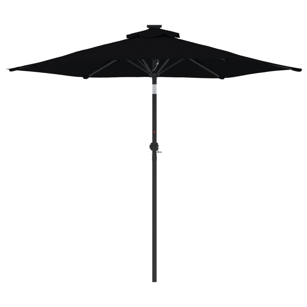 Vrtni suncobran s čeličnom šipkom crni 225 x 225 x 212 cm