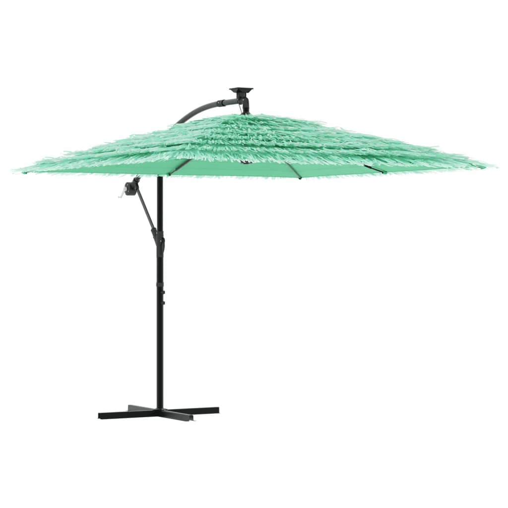 Vrtni suncobran s drvenim stupom zeleni 246x246x230 cm