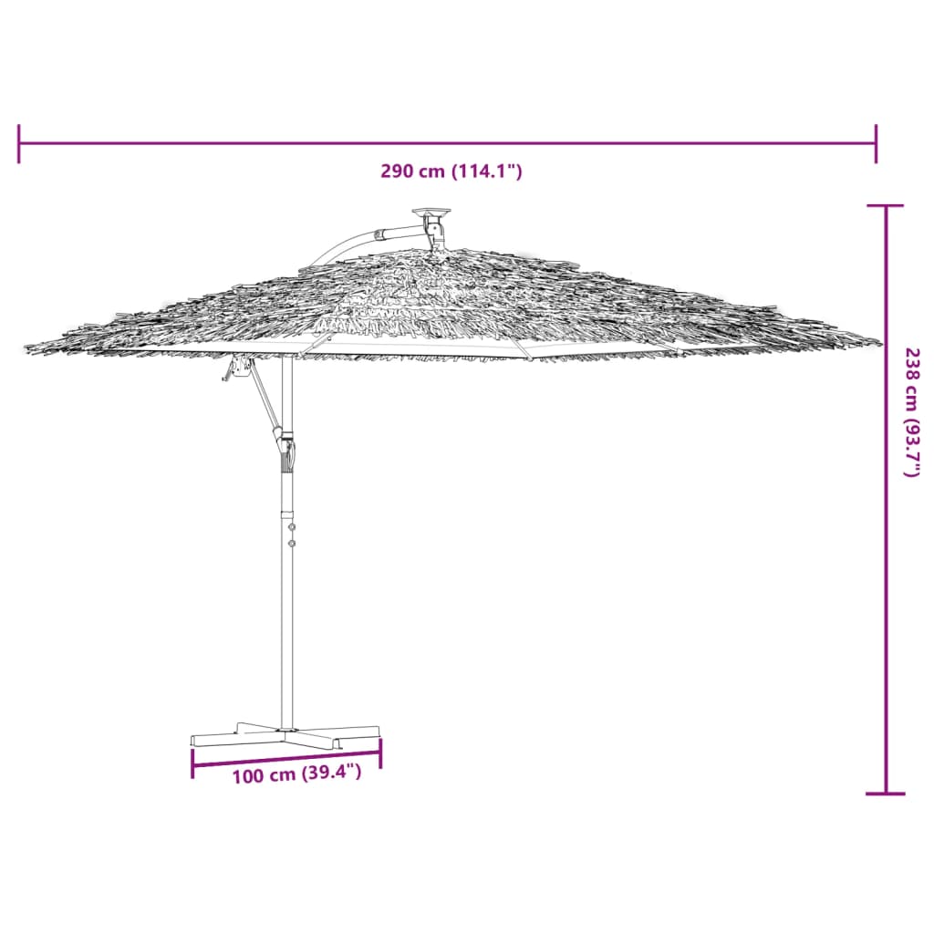 Vrtni suncobran s čeličnom šipkom smeđi 290x290x238 cm