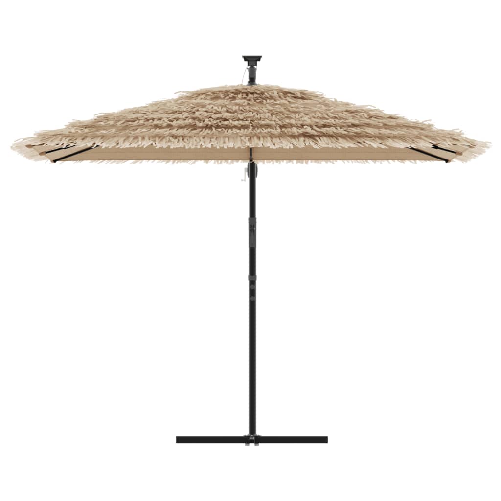 Vrtni suncobran LED s čeličnom šipkom smeđi 290x290x238 cm
