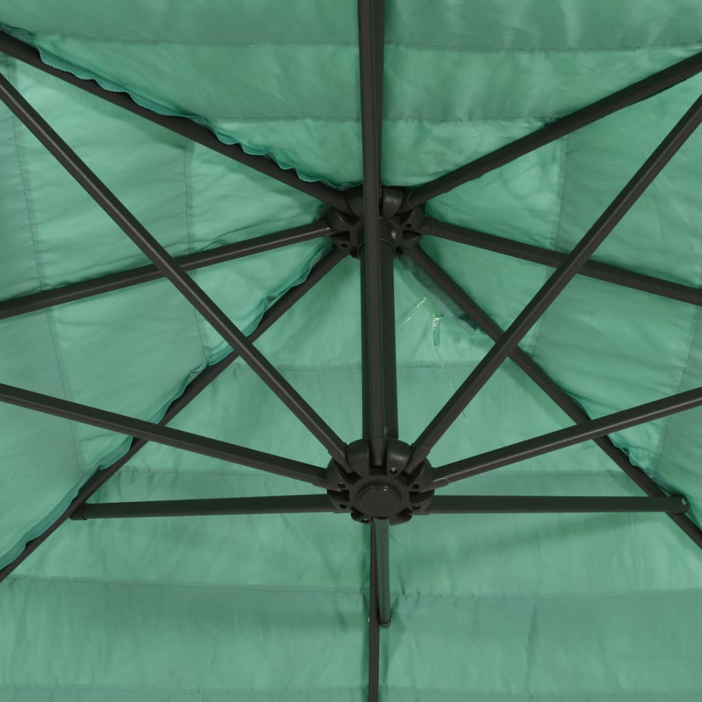 Vrtni suncobran s čeličnom šipkom zeleni 300x200x250 cm