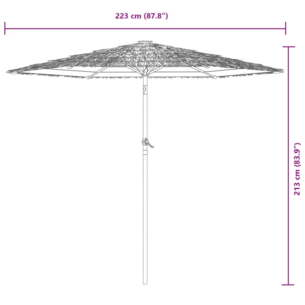 Vrtni suncobran s čeličnom šipkom smeđi 223 x 223 x 213 cm