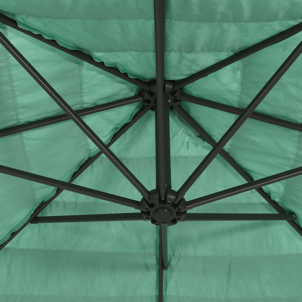 Vrtni suncobran s čeličnom šipkom zeleni 268x268x226 cm