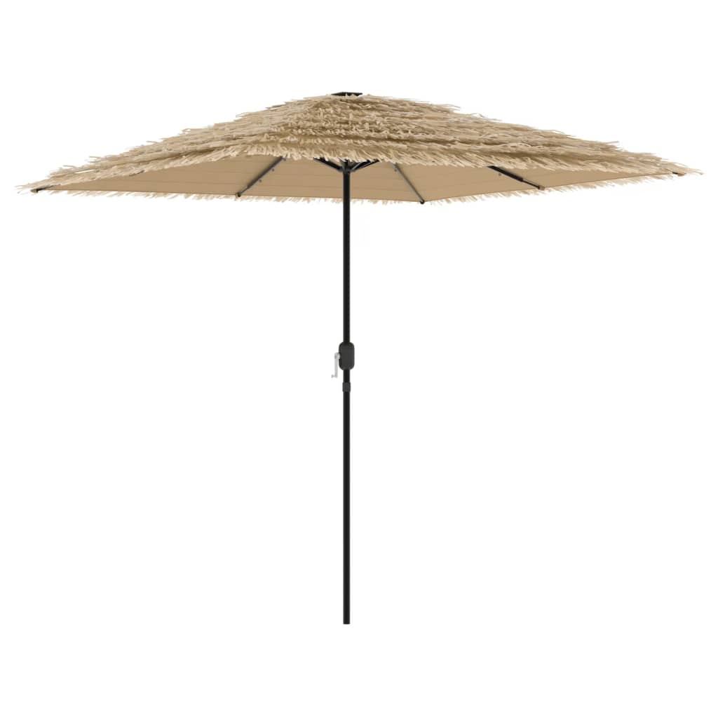 Vrtni suncobran LED s čeličnom šipkom smeđi 248x248x248 cm