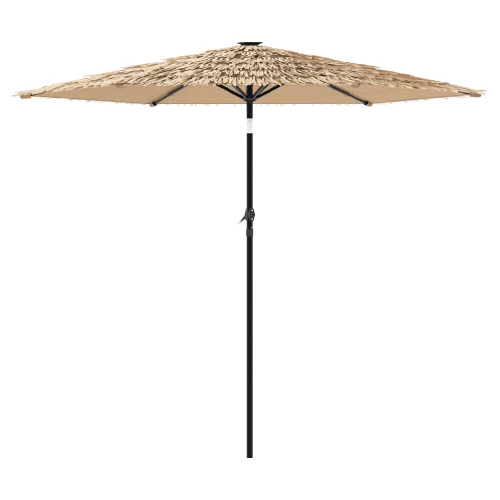 Vrtni suncobran LED s čeličnom šipkom smeđi 268x268x226 cm