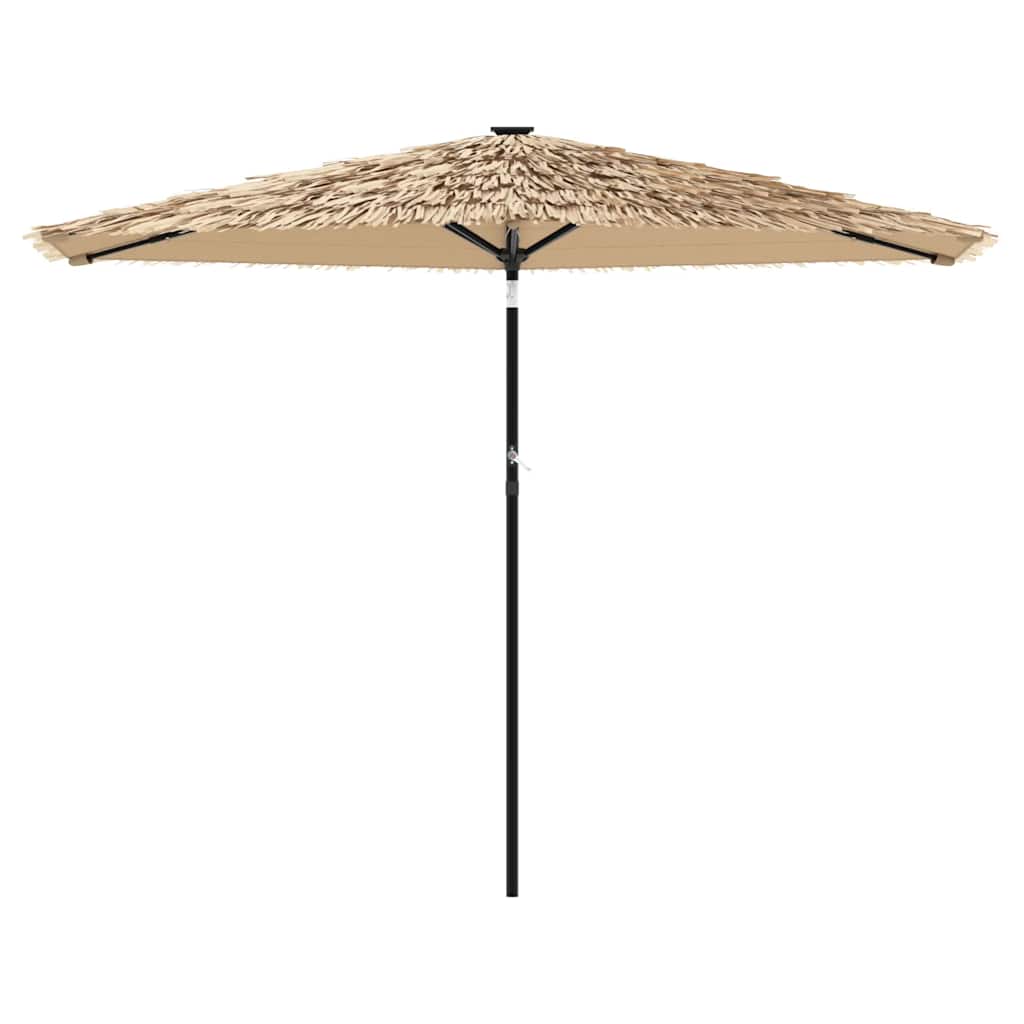 Vrtni suncobran LED s čeličnom šipkom smeđi 288x288x225 cm