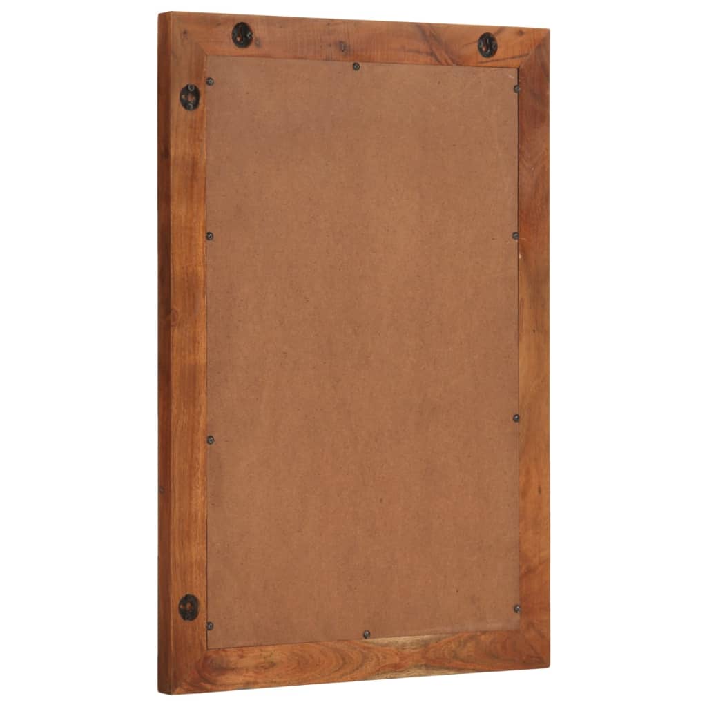 Kupaonsko ogledalo 50 x 70 cm masivno drvo bagrema i staklo