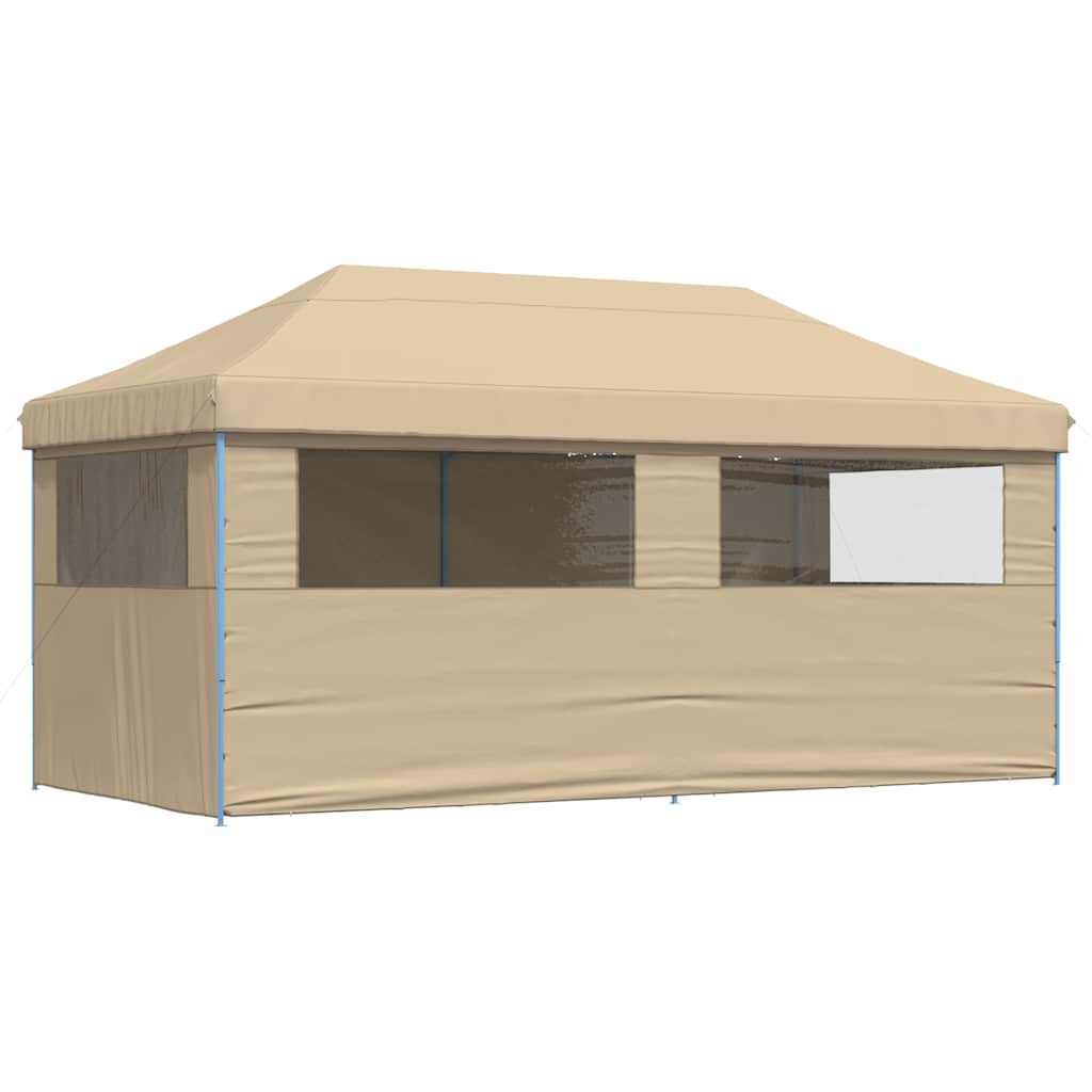 Sklopivi prigodni šator za zabave s 4 bočna zida bež