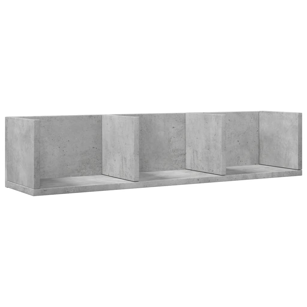 Zidni ormarići 2 kom boja siva betona 75x18x16,5 cm drveni