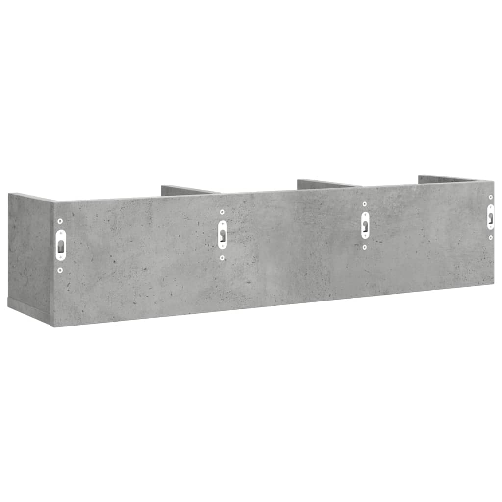 Zidni ormarići 2 kom boja siva betona 75x18x16,5 cm drveni