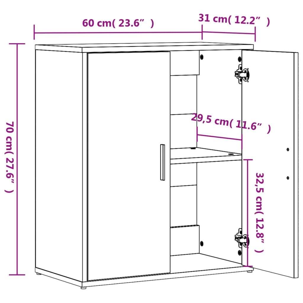 Komoda sonoma hrast 60 x 31 x 70 cm od konstruiranog drva