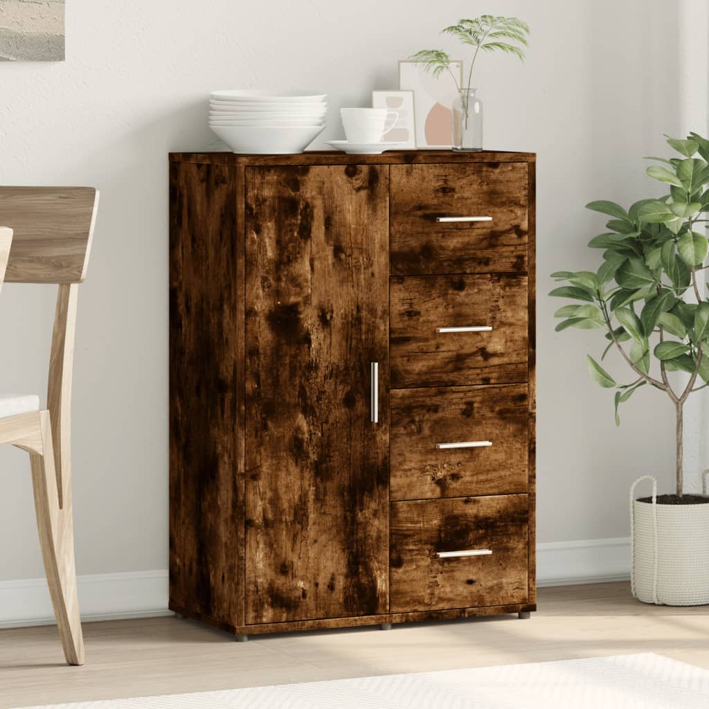 Komoda boja dimljenog hrasta 60x31x84 cm konstruirano drvo Smeđa