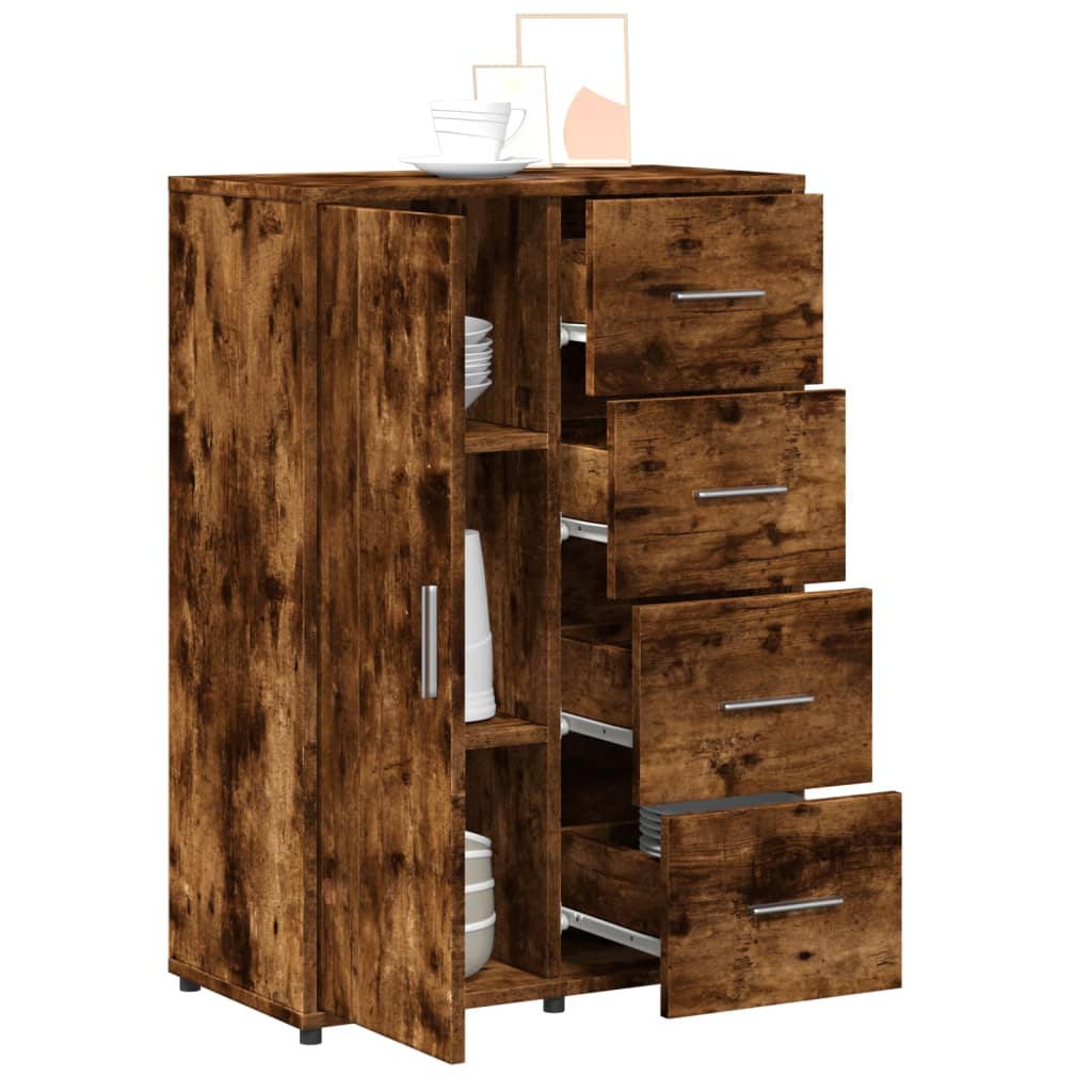 Komoda boja dimljenog hrasta 60x31x84 cm konstruirano drvo Smeđa