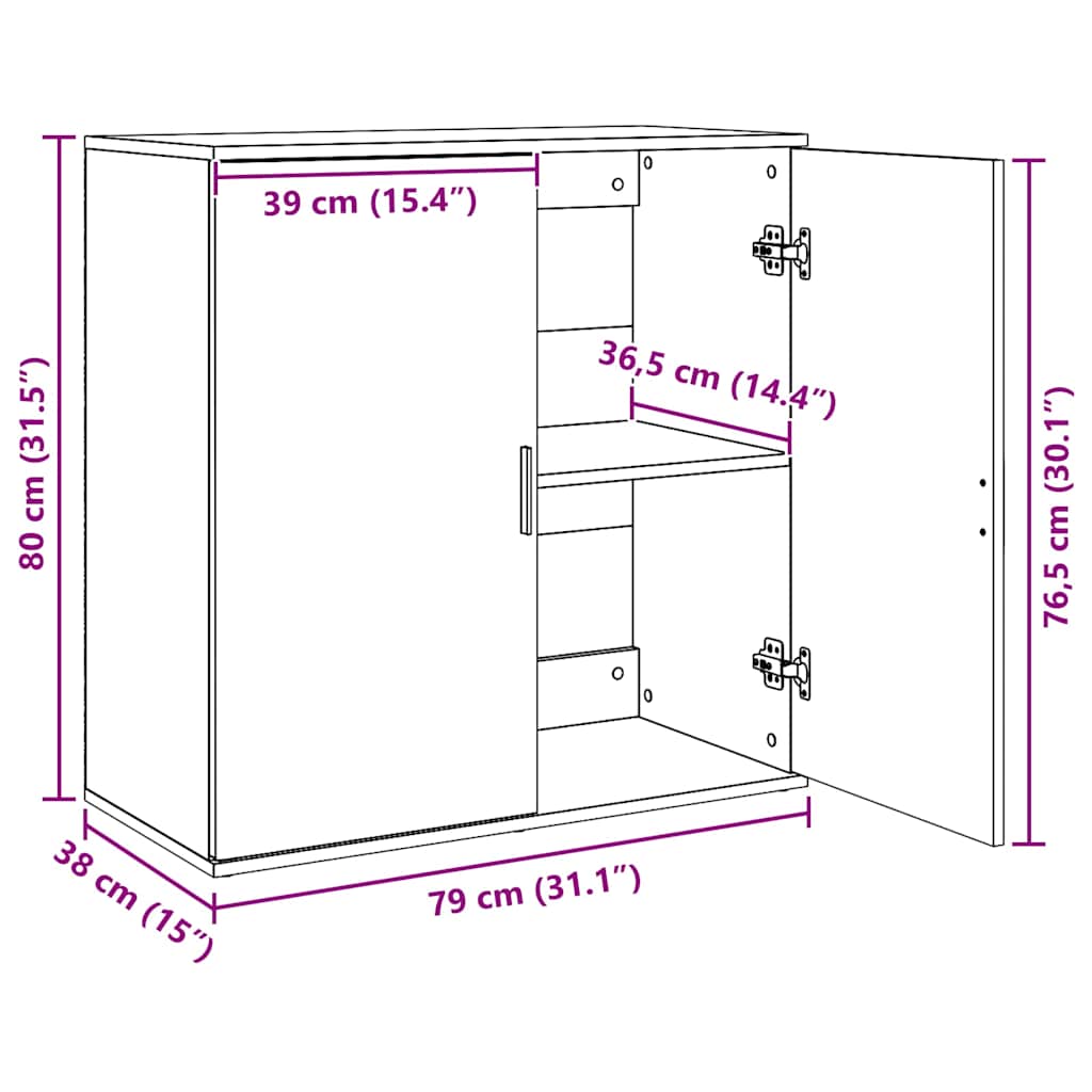 Komoda siva boja betona 79x38x80 cm od konstruiranog drva