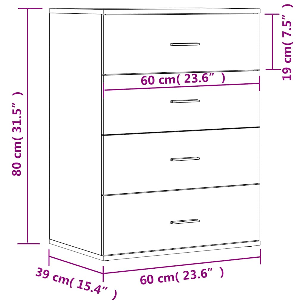 Komoda boja hrasta sonome 60x39x80 cm od konstruiranog drva