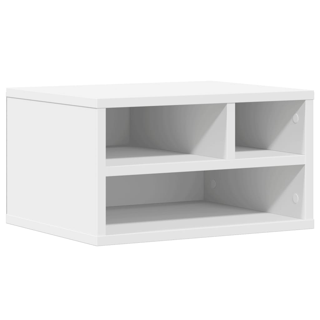 Stalak za pisač bijeli 40x32x22,5 cm od konstruiranog drva