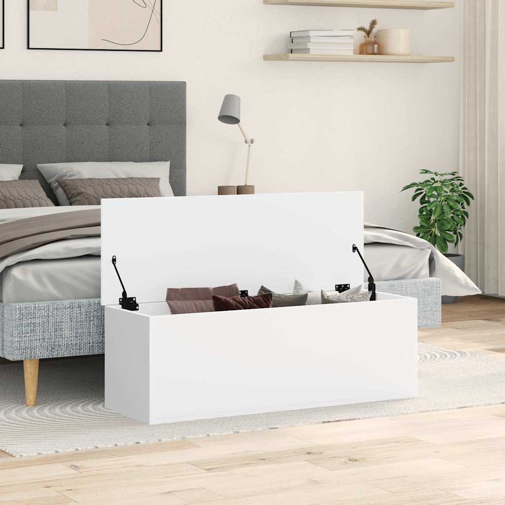 Kutija za pohranu bijela 102 x 35 x 35 cm od konstruiranog drva