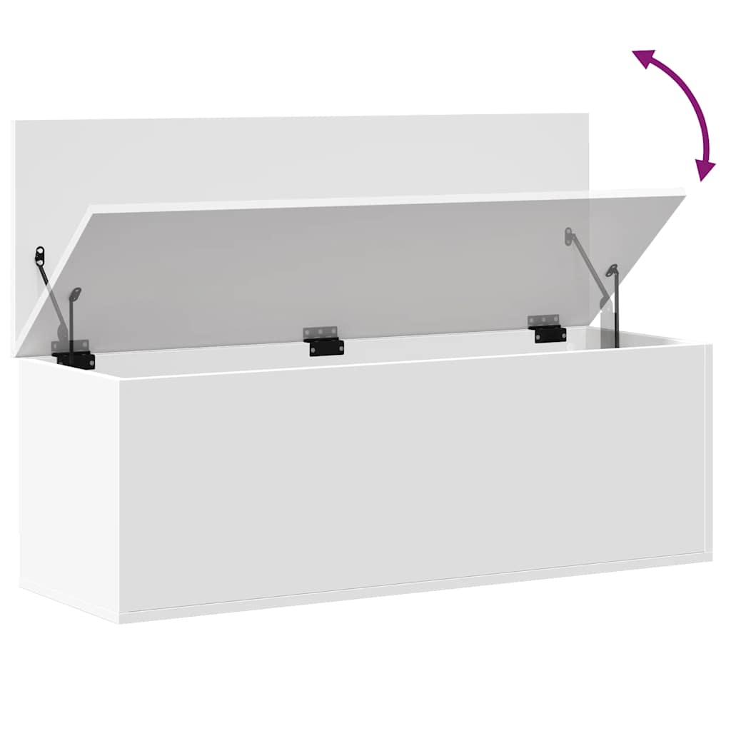 Kutija za pohranu bijela 102 x 35 x 35 cm od konstruiranog drva