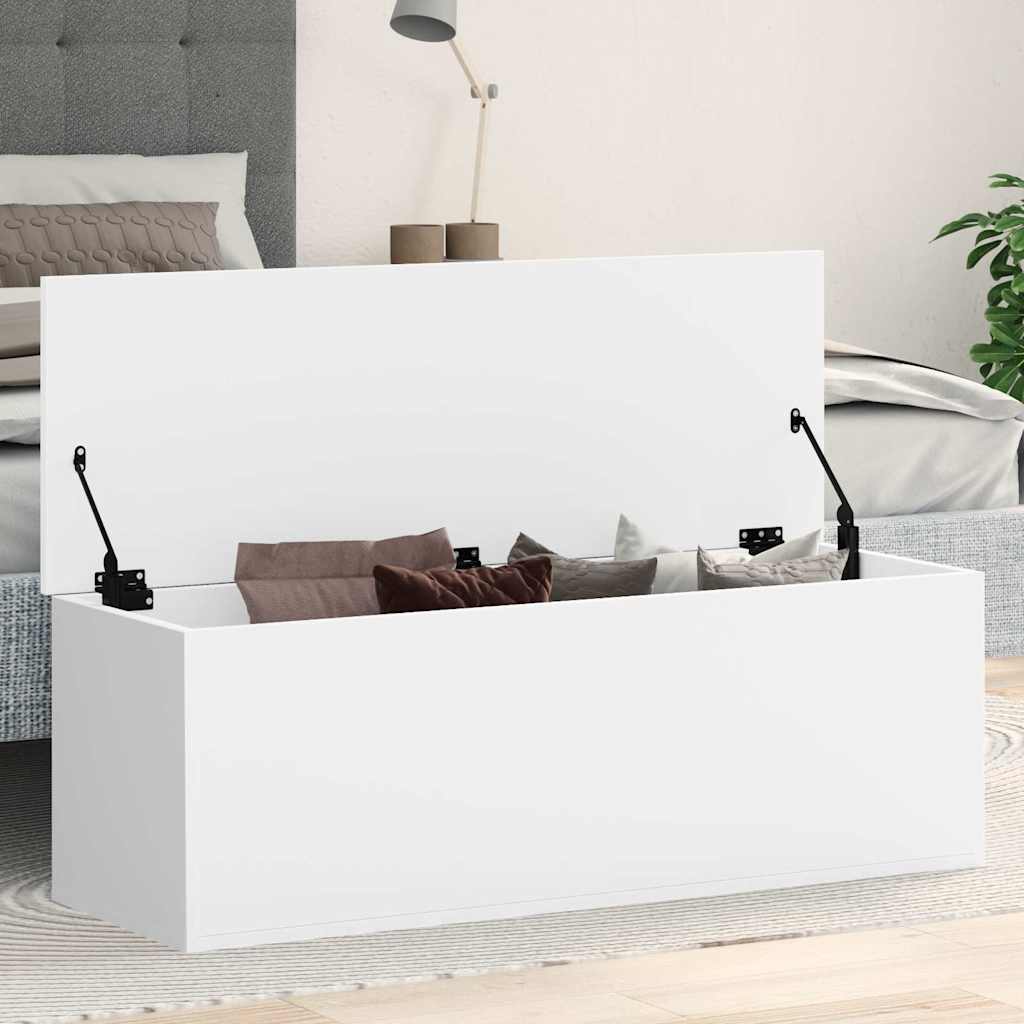 Kutija za pohranu bijela 102 x 35 x 35 cm od konstruiranog drva
