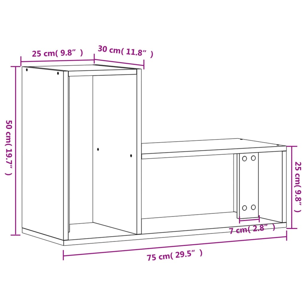 TV ormarići 2 kom boja sivog hrasta sonome 75x30x50 cm drveni