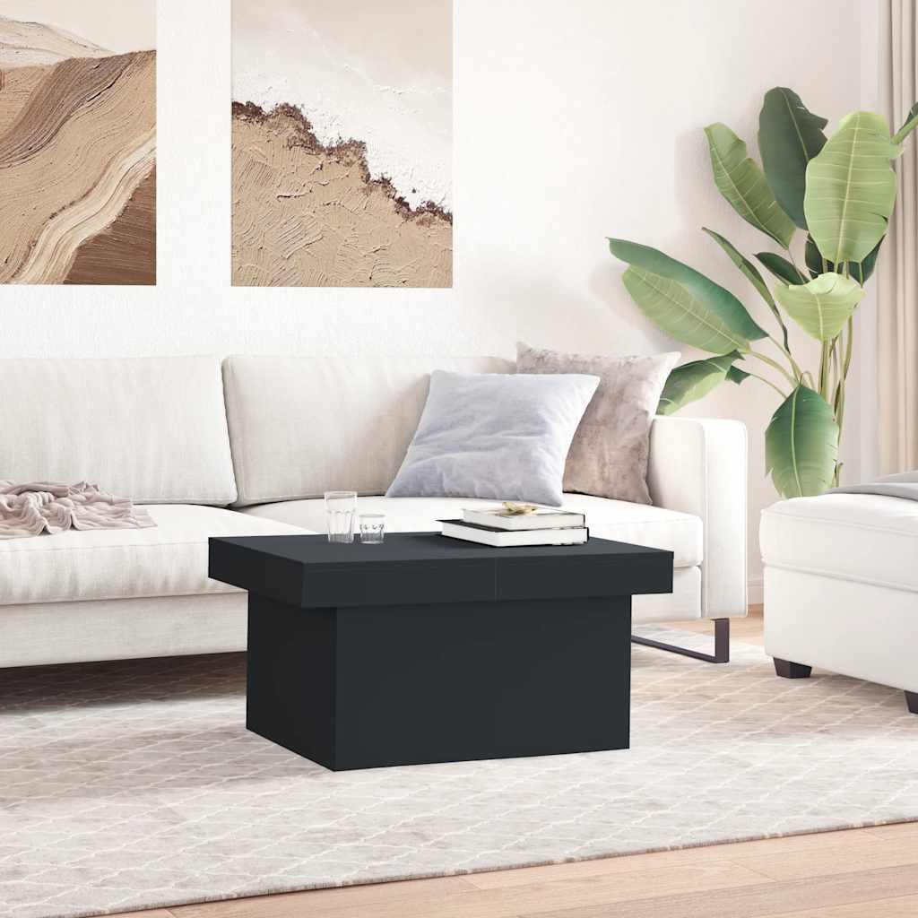 Stolić za kavu crni 80 x 55 x 40 cm od konstruiranog drva
