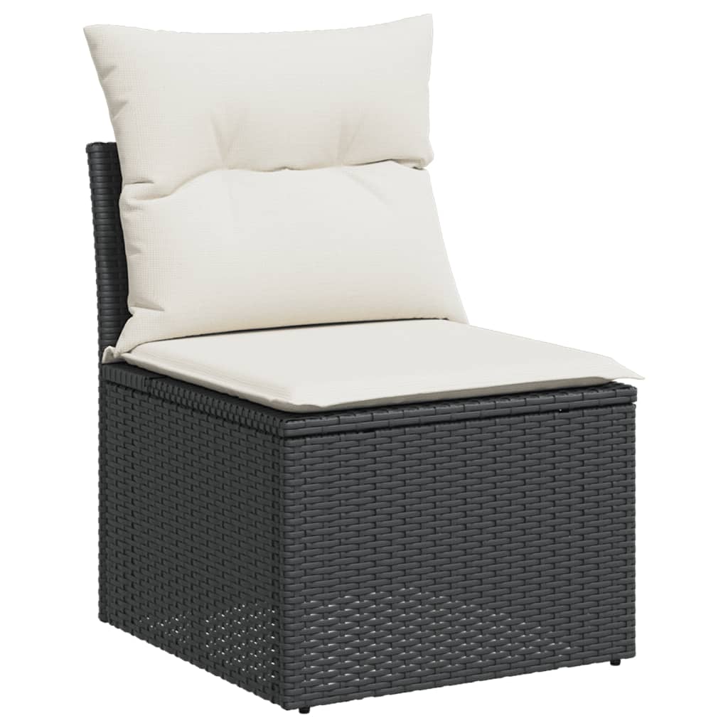 9-dijelni set vrtnih sofa s jastucima crni od poliratana