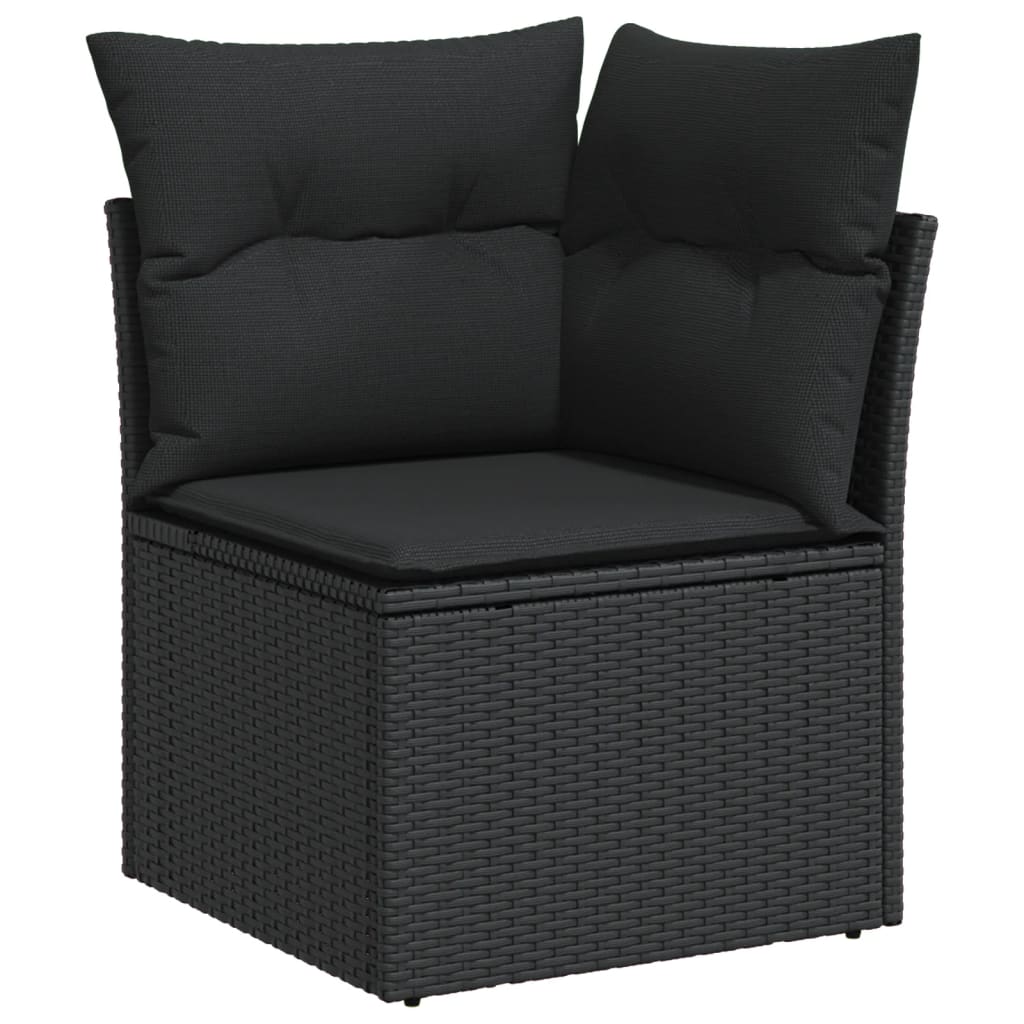14-dijelni set vrtnih sofa s jastucima poliratan crni