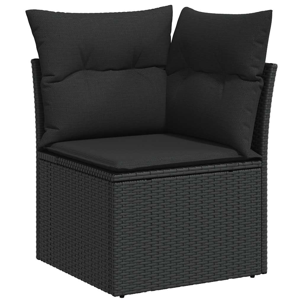 12-dijelni set vrtnih sofa od poliratana s jastucima crni