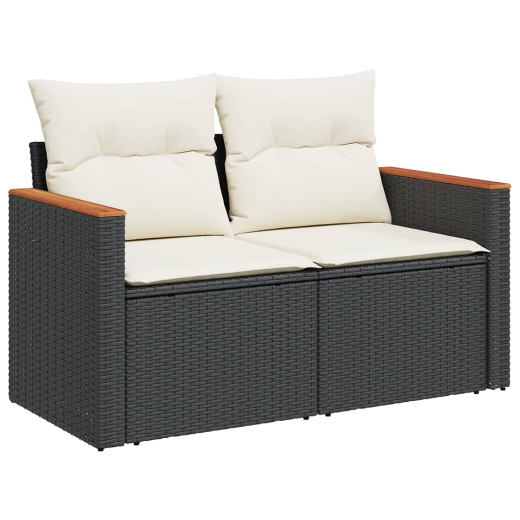 13-dijelni set vrtnih sofa s jastucima poliratan crni