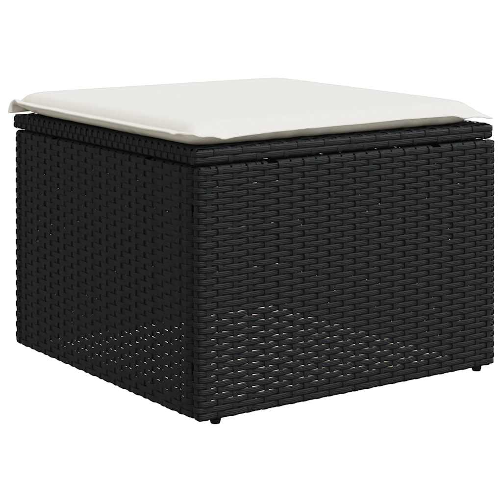 11-dijelni set vrtnih sofa od poliratana s jastucima crni