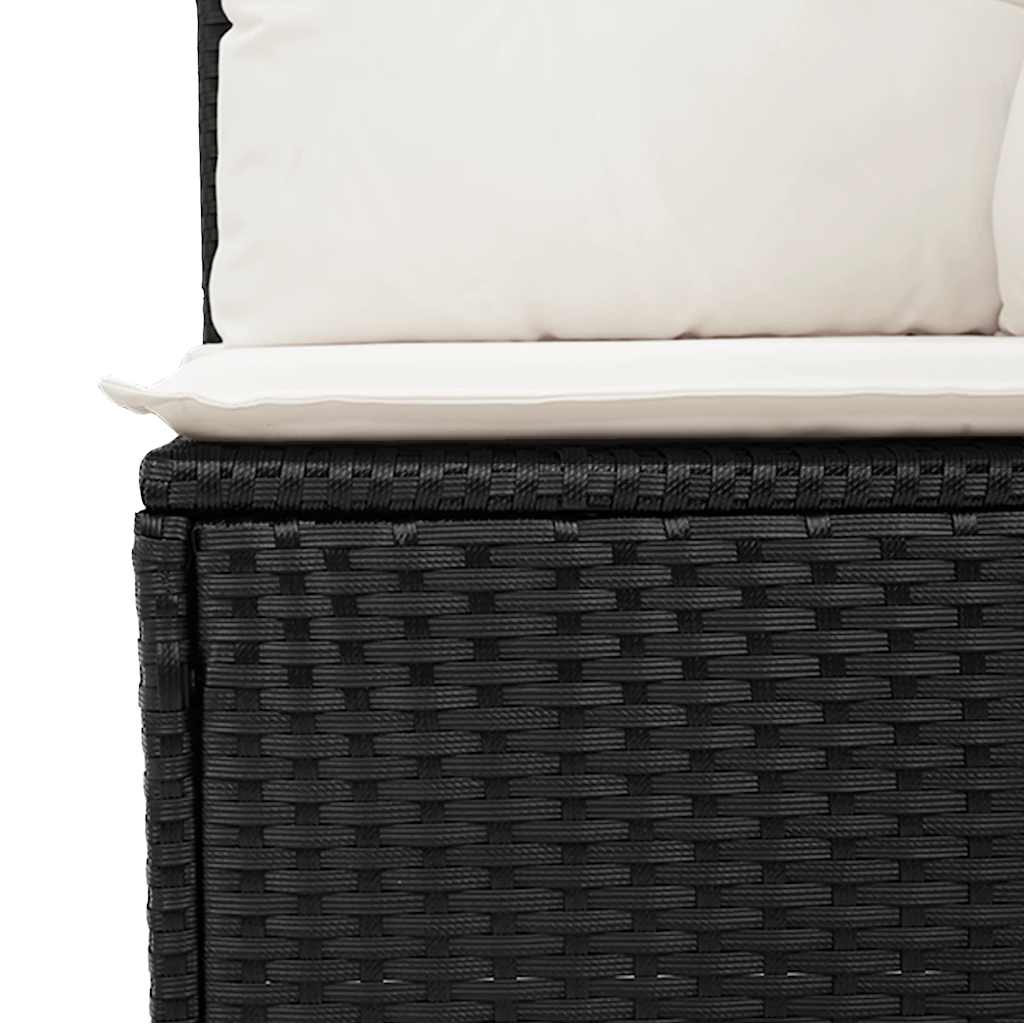 12-dijelni set vrtnih sofa od poliratana s jastucima crni