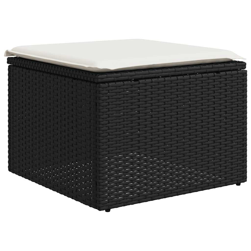 13-dijelni set vrtnih sofa s jastucima poliratan crni