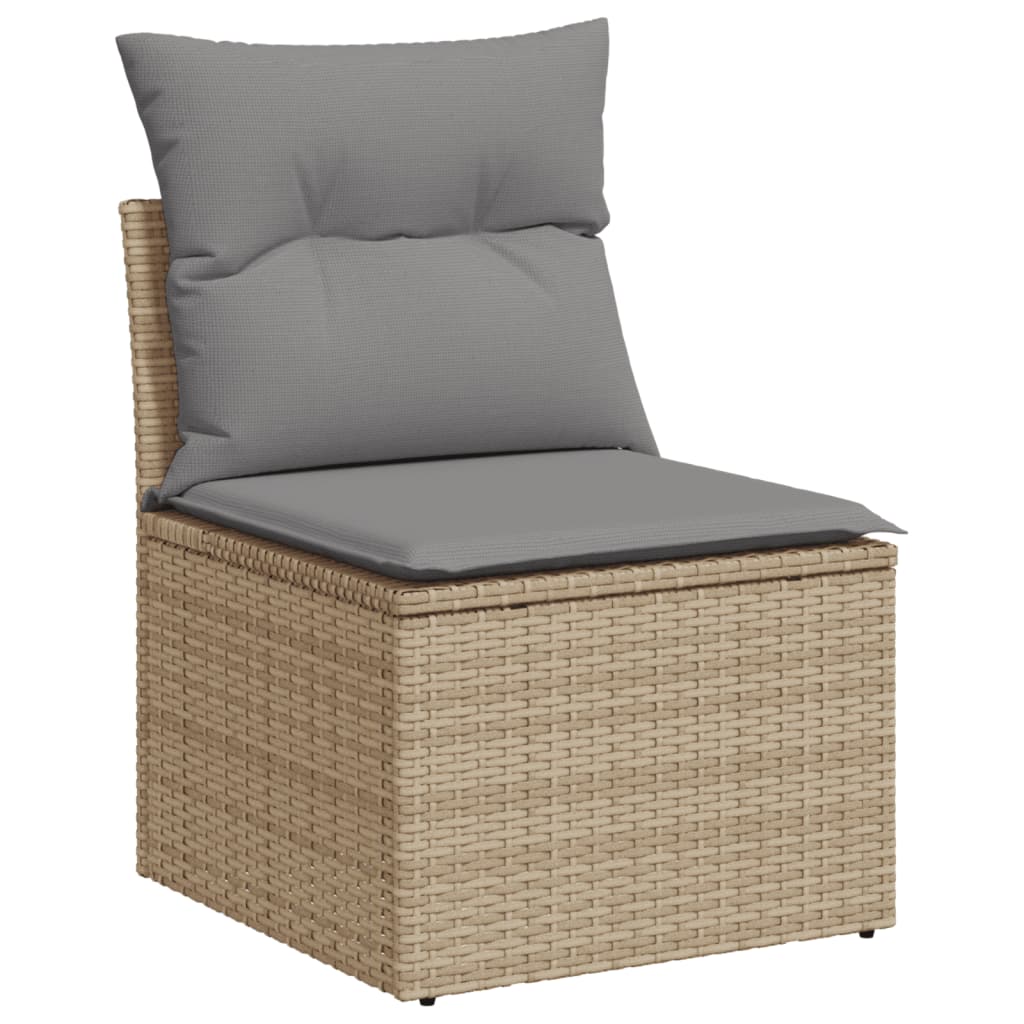 5-dijelni vrtni set sofa s jastucima bež od poliratana