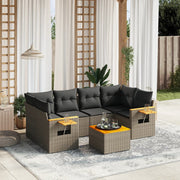 7-dijelni set vrtnih sofa sivi od poliratana