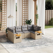 6-dijelni set vrtnih sofa s jastucima bež od poliratana 85 x 62 x 69 cm