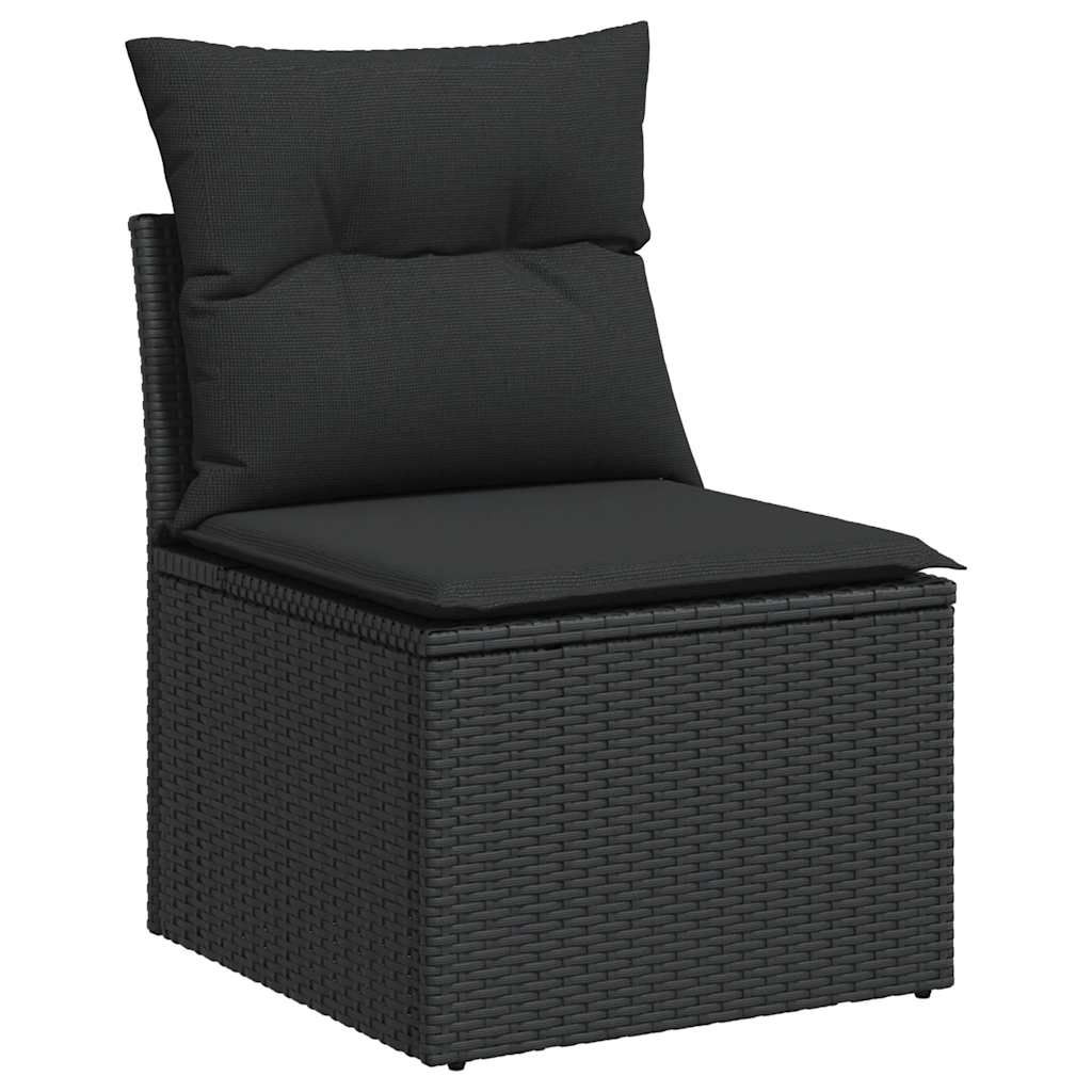 8-dijelni set vrtnih sofa od poliratana s jastucima crni