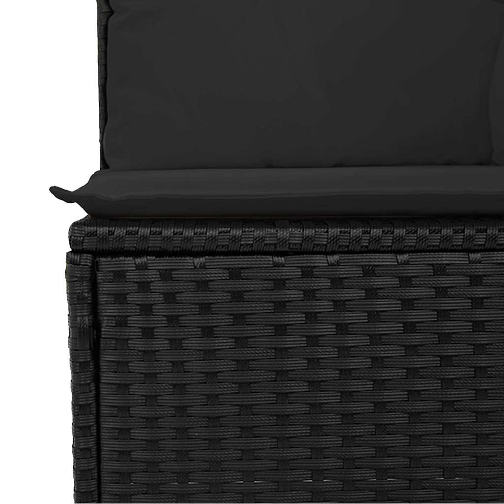 8-dijelni set vrtnih sofa od poliratana s jastucima crni