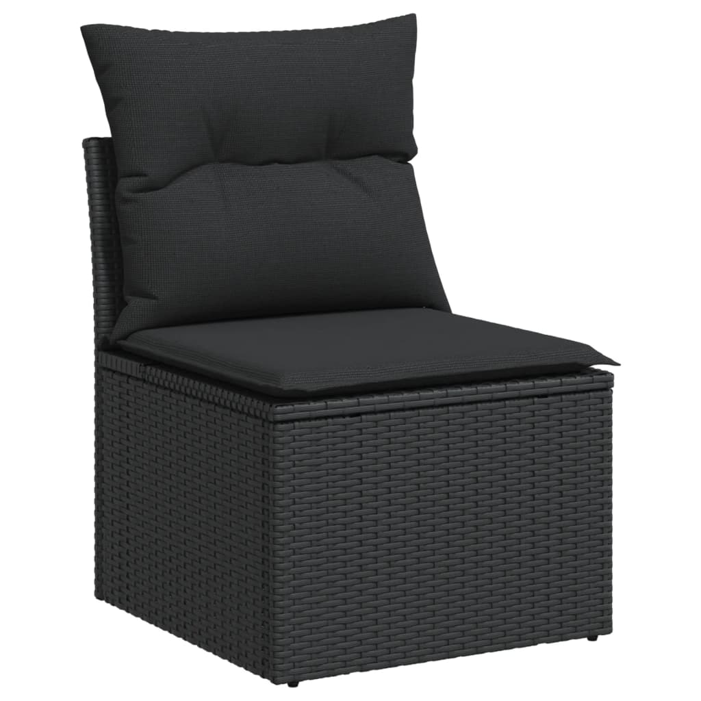 9-dijelni set vrtnih sofa s jastucima crni od poliratana