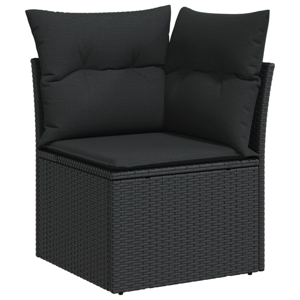 9-dijelni set vrtnih sofa s jastucima crni od poliratana